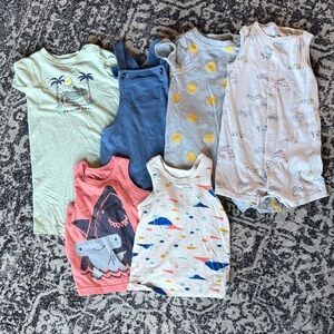 24 month- 2T boys 6 piece bundle of rompers and tanks